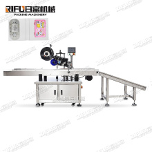 Automatic top side labeling machine face mask box Eye shadow cosmetic bottles plastic square tray flat surface labeling machine